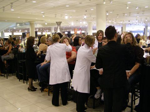 The edge of the melee at Nordstrom post-show.